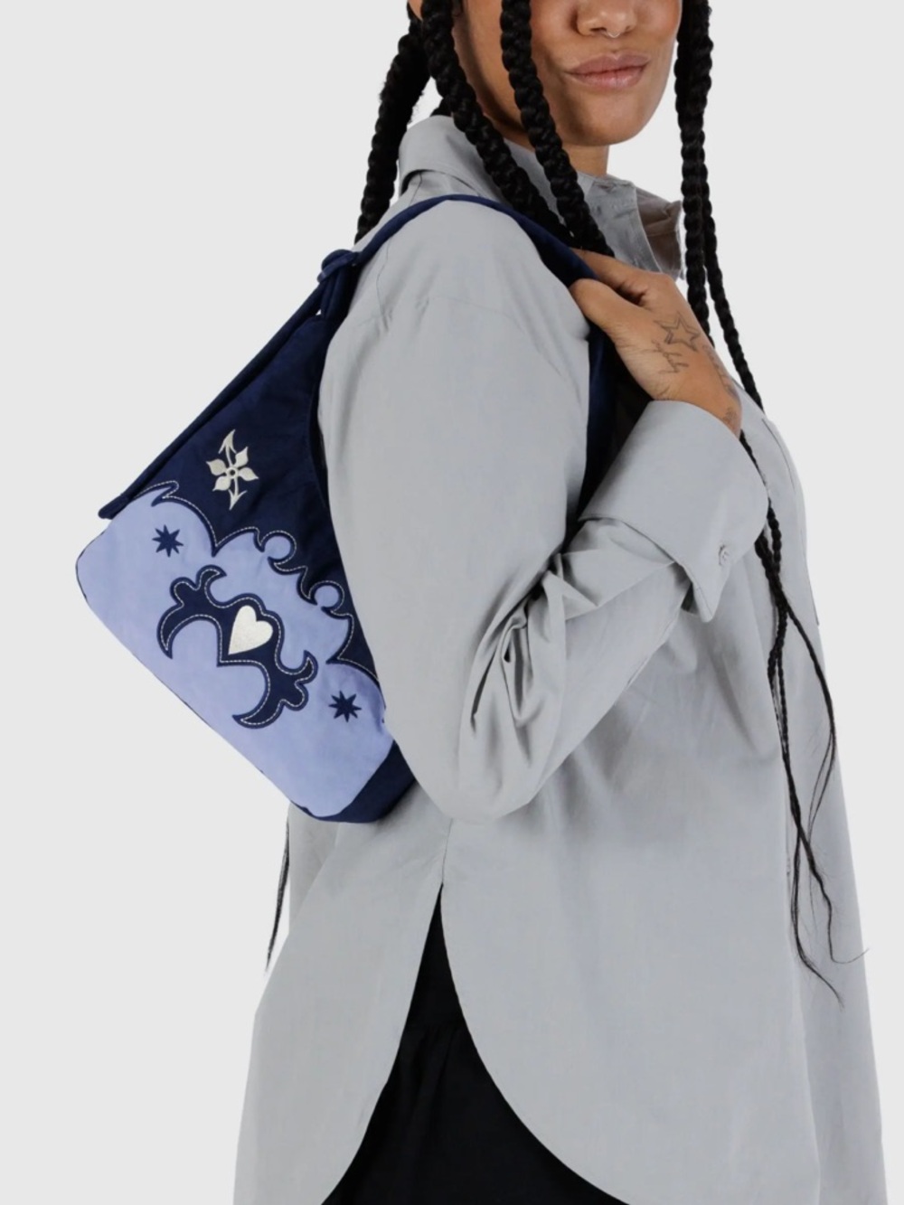 NWT BAGGU Mini Nylon Shoulder Bag in Western Appliqué - Picture 3 of 6